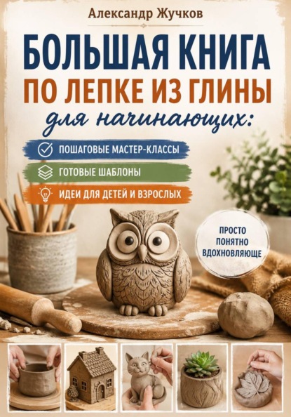 Большая книга по лепке из глины для начинающих: пошаговые мастер-классы, готовые шаблоны и идеи для детей и взрослых
