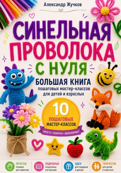 Синельная проволока с нуля. Большая книга пошаговых мастер-классов для детей и взрослых