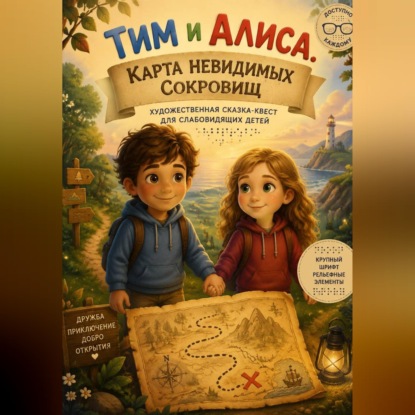 «Тим и Алиса. Карта невидимых сокровищ» Преимущественно сказки для слабовидящих деток.