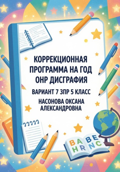 Коррекционная программа на год: ОНР, дисграфия, вариант 7(ЗПР), 5 класс