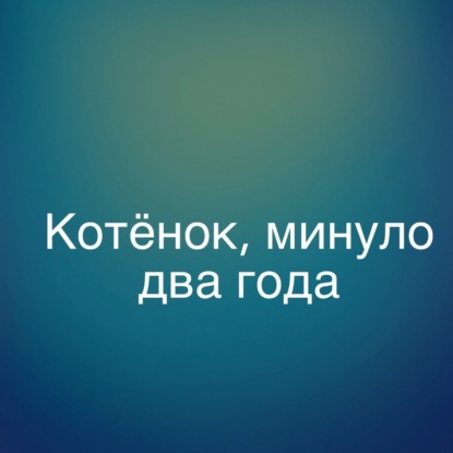 Котёнок, минуло два года.