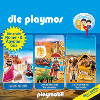Die Playmos - Das Original Playmobil Hörspiel, Die große Römer- und Ägypterbox, Folge 5, 18, 52: Gefahr für Rom / Der Schatz des Archimedes / Der Schatz der Pyramide