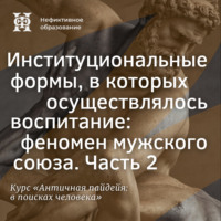 Институциональные формы, в которых осуществлялось воспитание — феномен мужского союза. Часть 2
