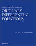Solutions Manual to accompany Ordinary Differential Equations