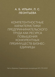 Компетентностные характеристики предпринимательского труда как ресурса повышения конкурентных преимуществ бизнес-единицы